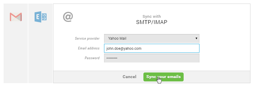 Email Settings - Sync with SMTP - IMAP step 2