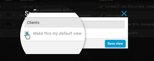 Deals select default custom view